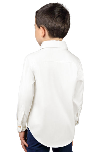 kidish anti spill and liquid repellent buttoned down dress shirt product photo coconut shell natural buttons