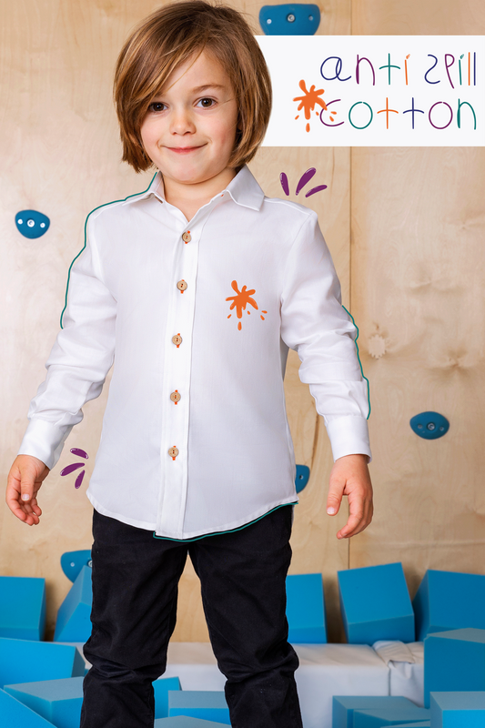 boy.ish anti-spill button-up edged collar