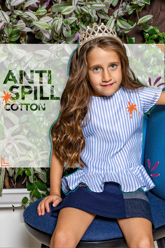 girl.ish anti-spill capped-sleeve top with abc embroidery