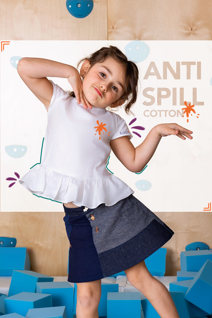 girl.ish capped-sleeve anti-spill top